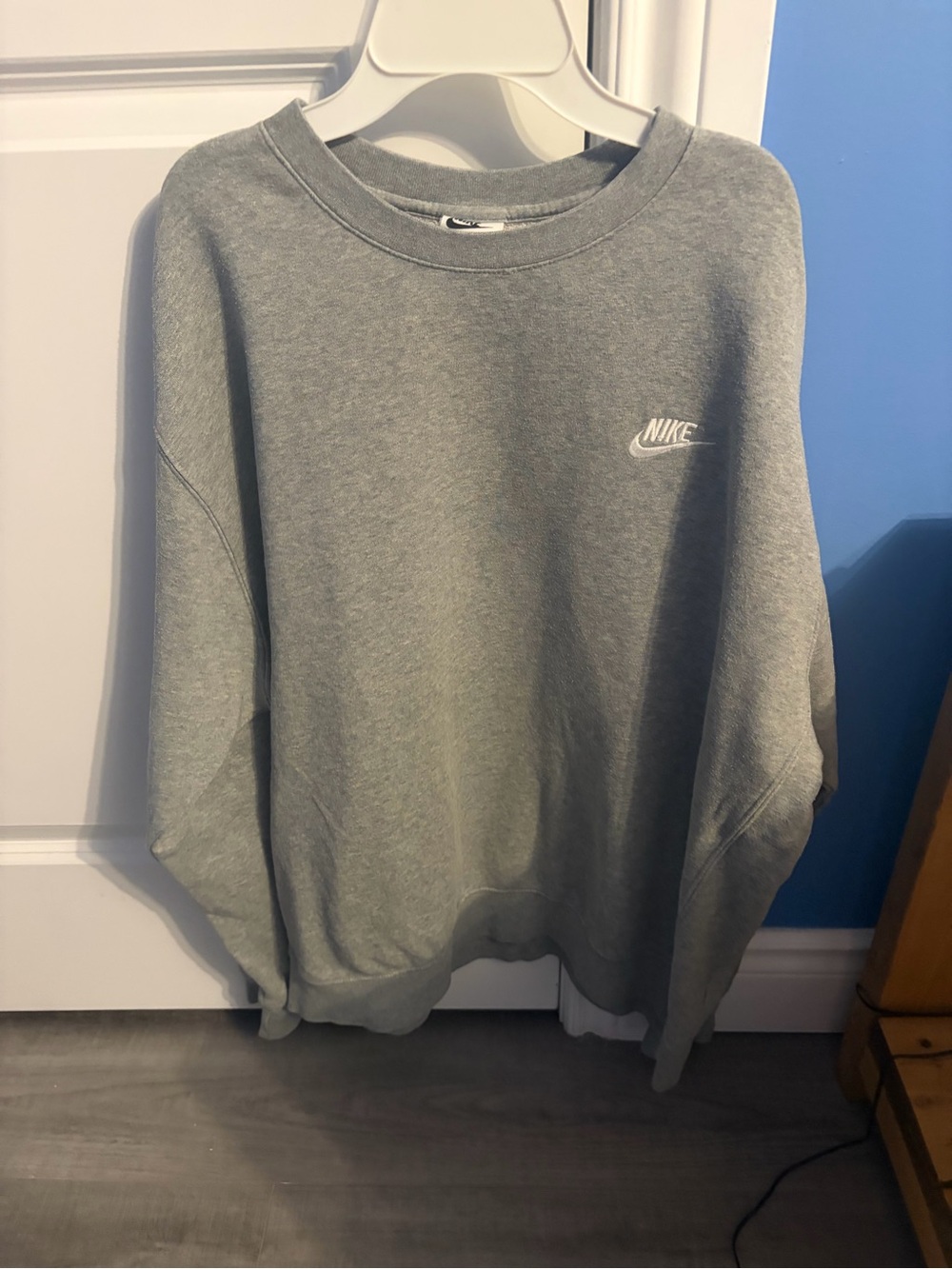 Nike Crewneck Sweatshirt in Heather Gray with White Logo
